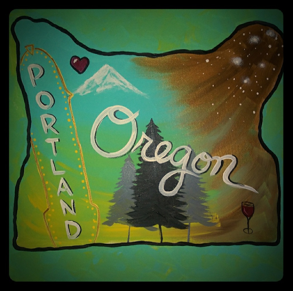 Oregon Original Hippy State Painting